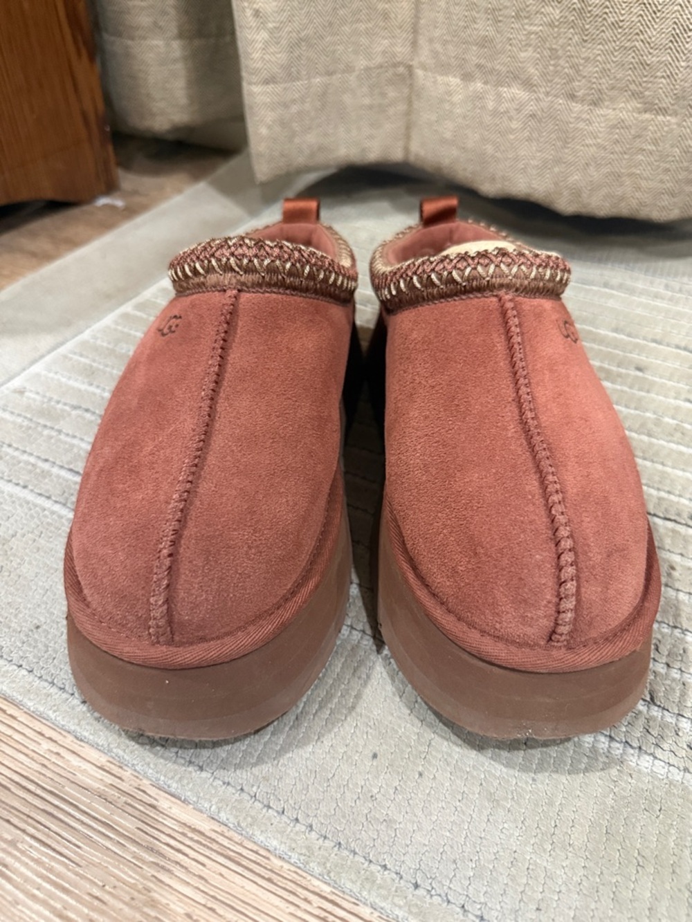 UGG Tazz platform Rust Suede Slip-On Clogs